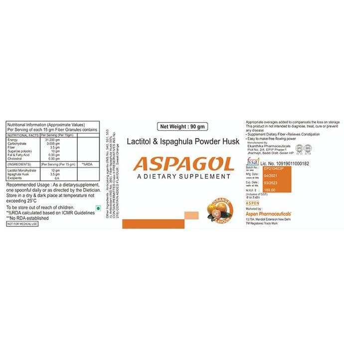 Aspagol Powder Husk Orange - Nibasu