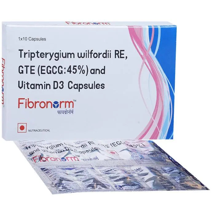 Fibronorm Capsule with Tripterygium Wilfordii, Green Tea Extract & Vitamin D3 - Nibasu 