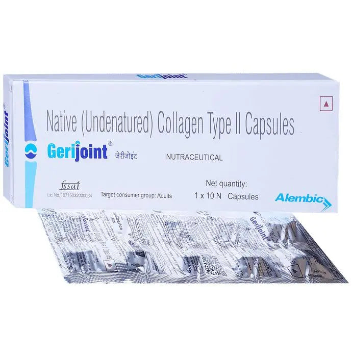 Gerijoint Capsule with Native (Undenatured) Collagen Type II | For Bone, Joint & Muscle Care - Nibasu 