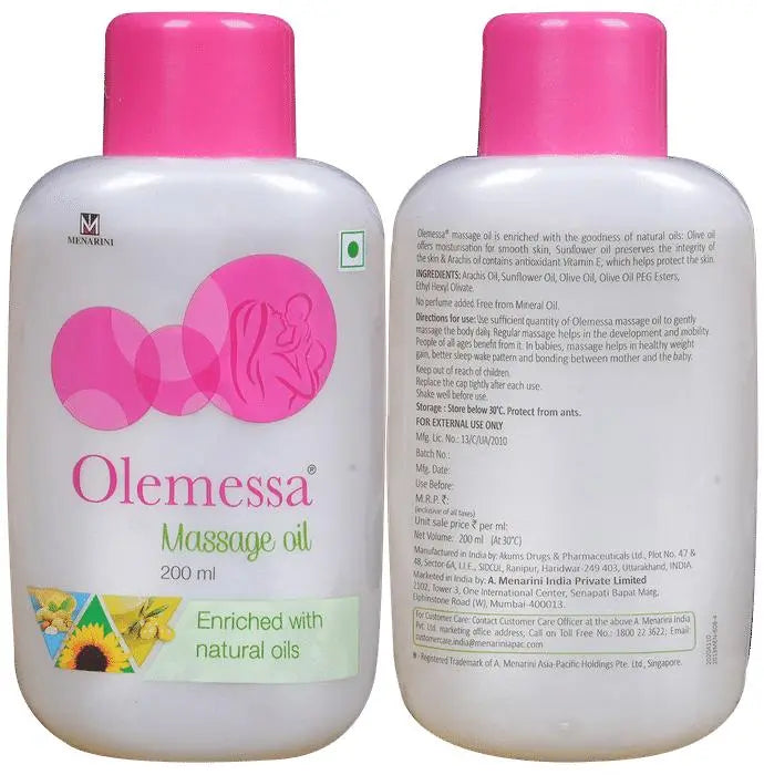 Olemessa Massage Oil with Olive Oil, Sunflower Oil & Vitamin E - Nibasu 