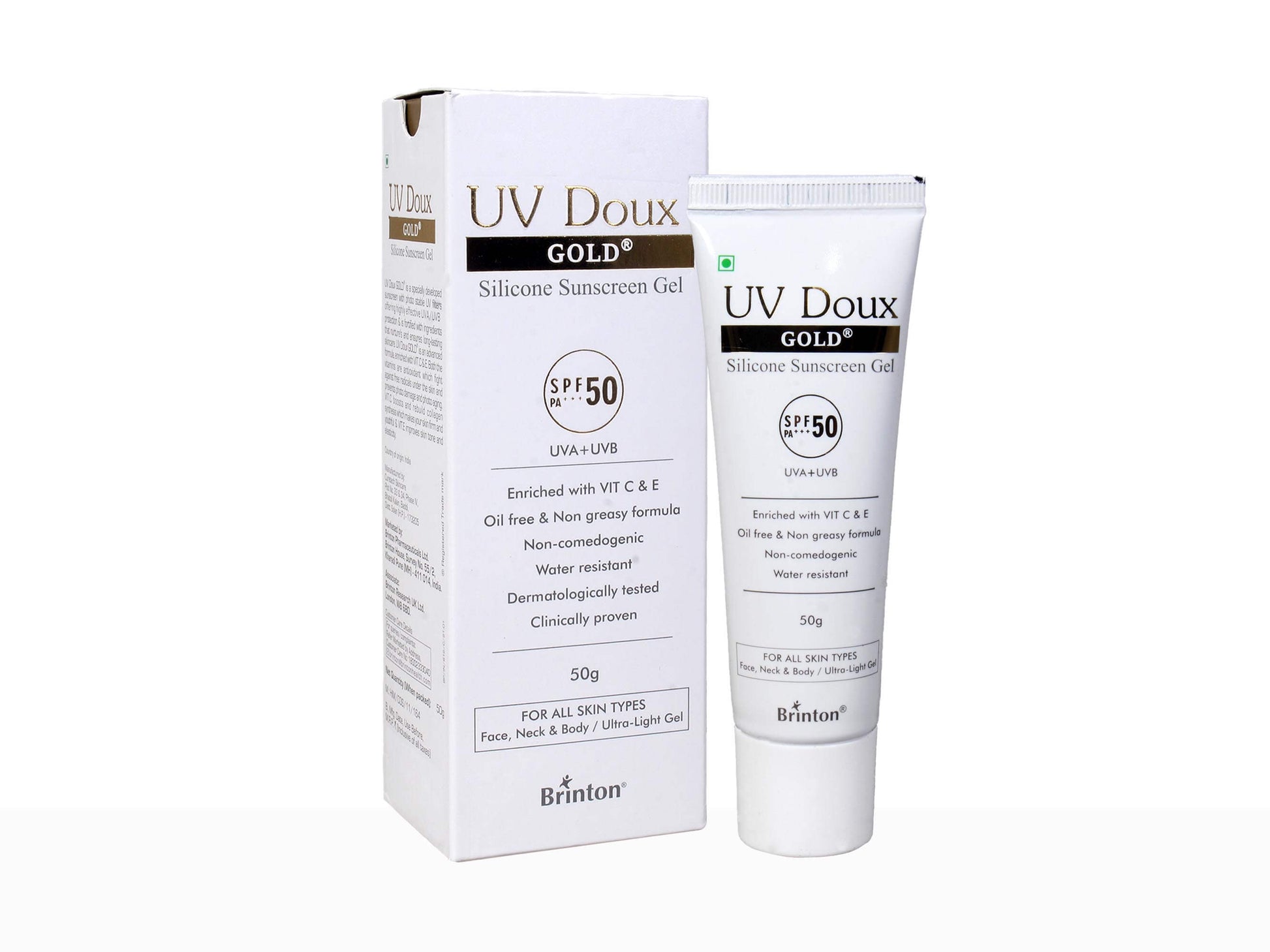 UV-Doux Gold silicone Sunscreen Gel SPF 50++- Nibasu