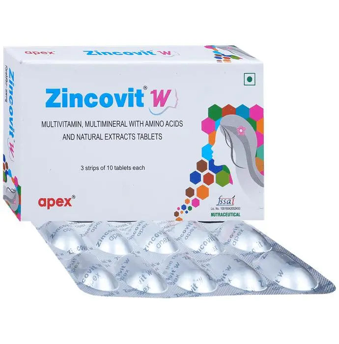 Zincovit W | Multivitamin, Multimineral with Amino Acids and Natural Extracts | Promotes Overall Health - Nibasu 