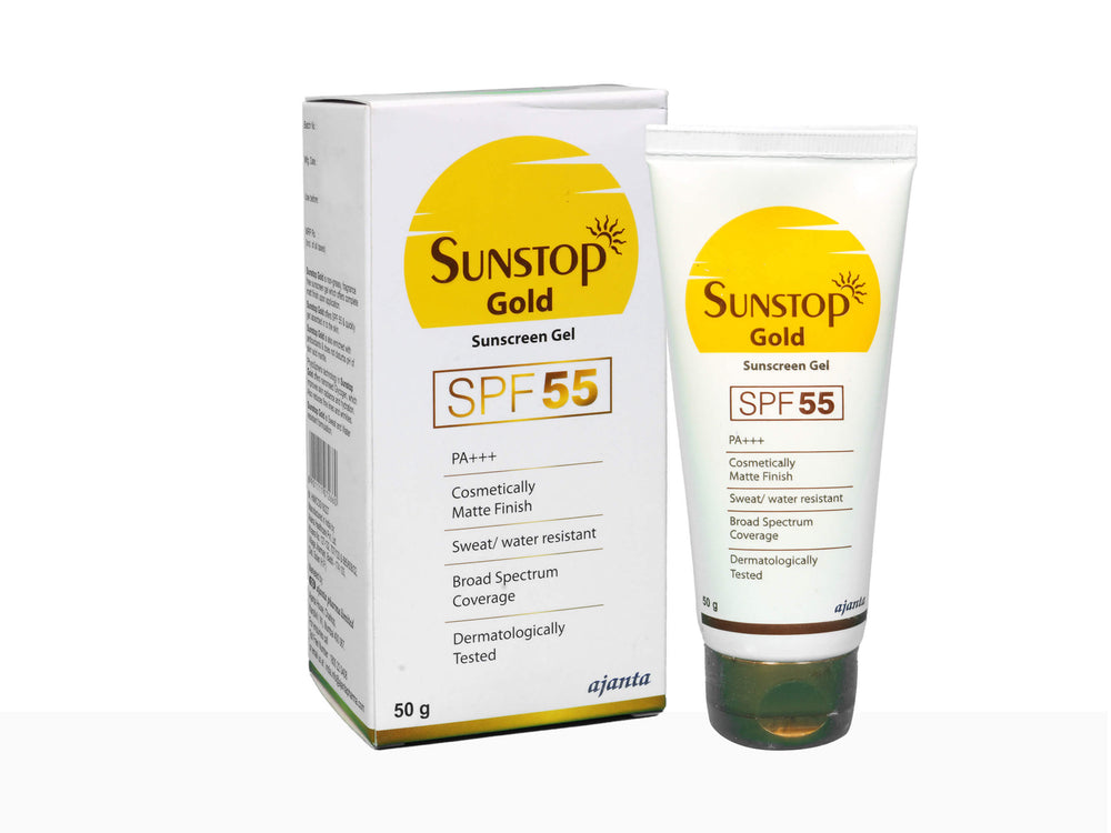 Sunstop Gold Sunscreen Gel SPF 55 PA+++ - Nibasu 
